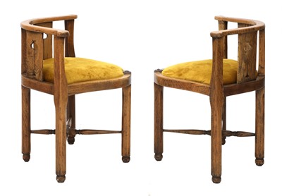 Lot 193 - A pair of oak corner chairs