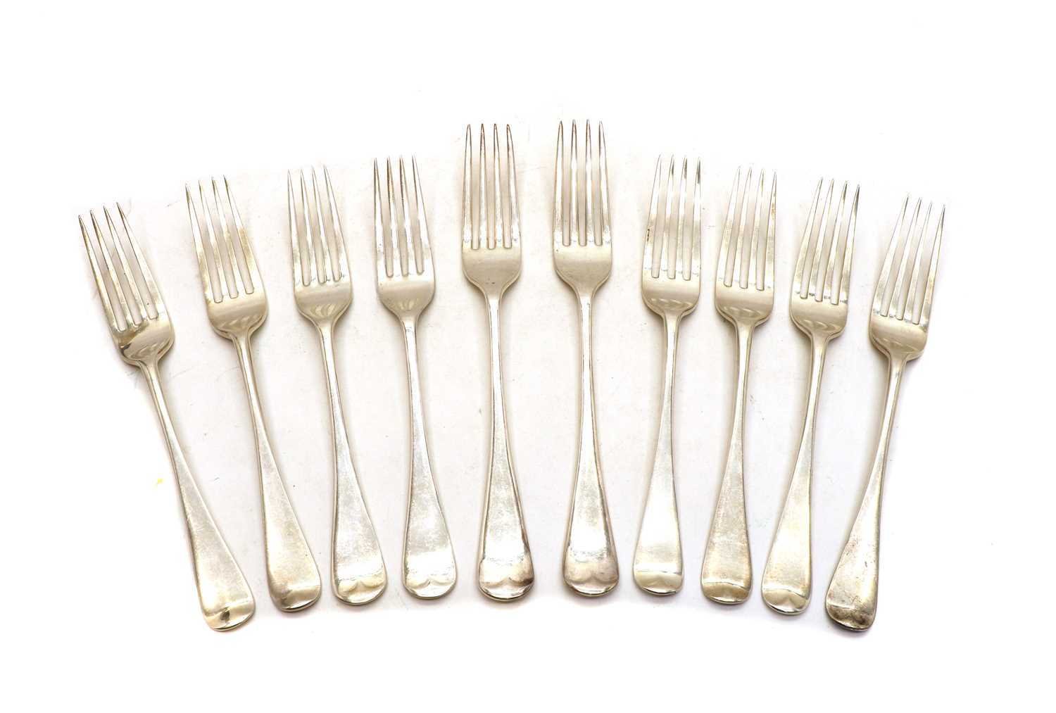 Lot 18 - A group of six Victorian Old English pattern silver forks