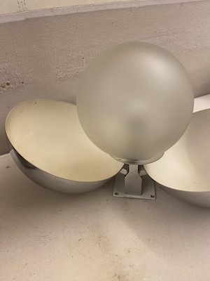 Lot 611 - A pair of Italian chrome and painted 'Ball' wall lights