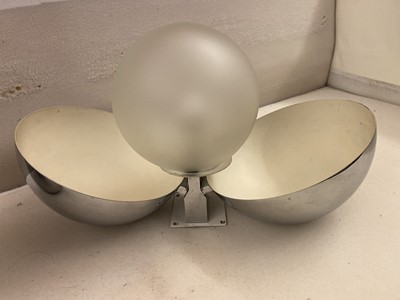 Lot 611 - A pair of Italian chrome and painted 'Ball' wall lights