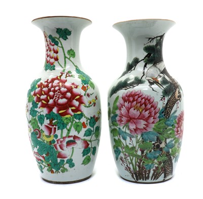 Lot 116 - A pair of Chinese famille rose vases