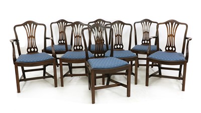Lot 476 - A set of eight George III style mahogany dining chairs