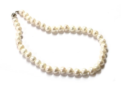 Lot 331 - A single row uniform freshwater cultured pearl necklace