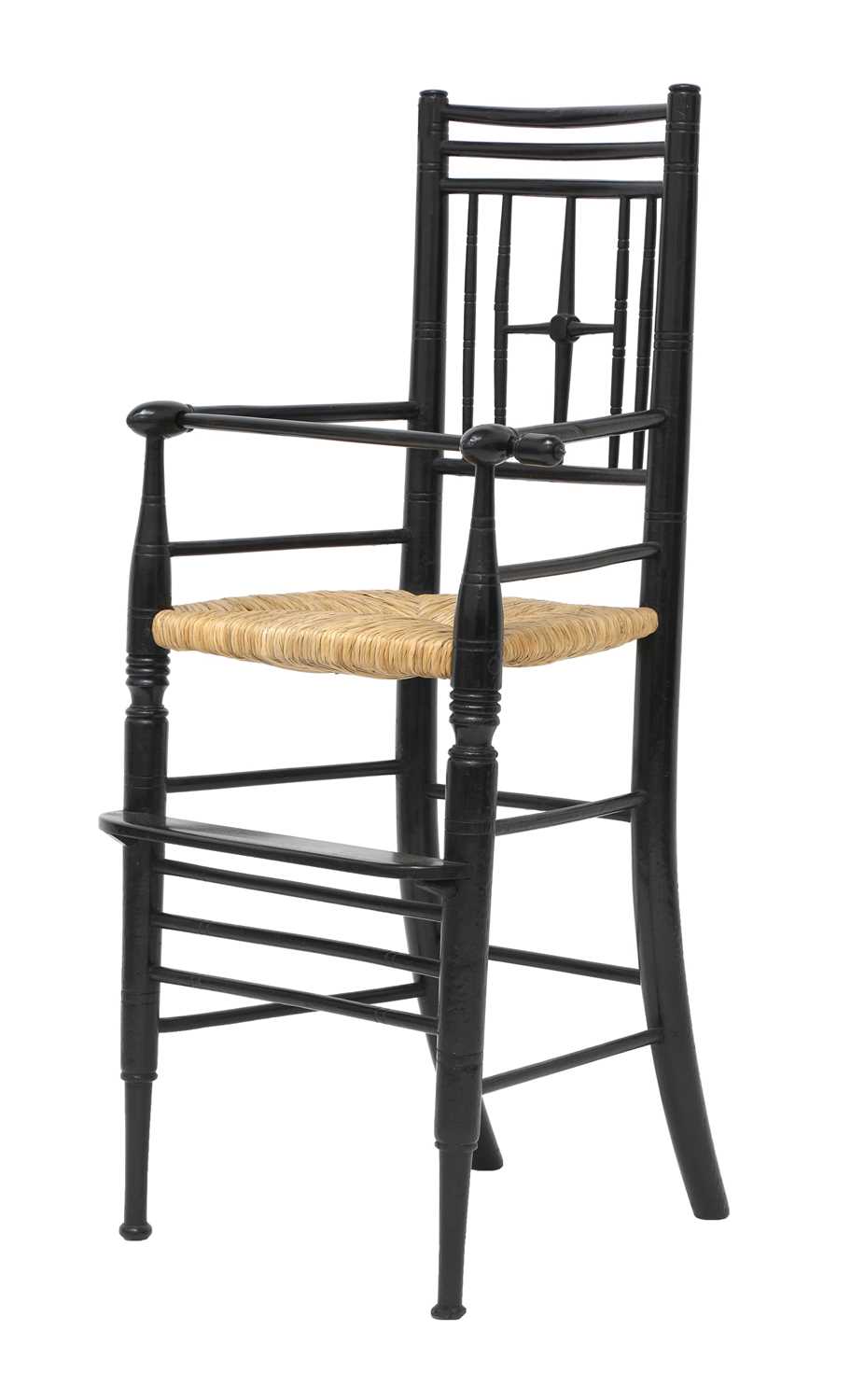 Lot 128 - An ebonised child's high chair