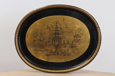 Lot 167A - A pair of oval lacquered tin trays