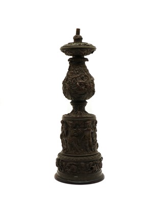 Lot 206 - A French Grand Tour style bronze table lamp