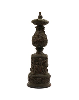 Lot 206 - A French Grand Tour style bronze table lamp