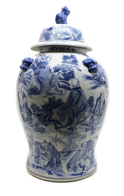 Lot 167 - A large modern Chinese blue and white vase and cover