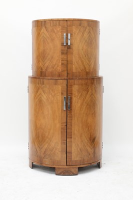 Lot 285 - An Art Deco crossbanded walnut cocktail cabinet