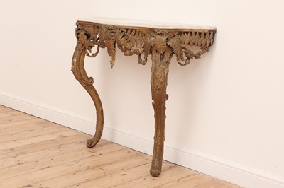 Lot 161 - A Victorian carved giltwood and gesso console table