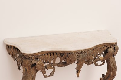 Lot 161 - A Victorian carved giltwood and gesso console table