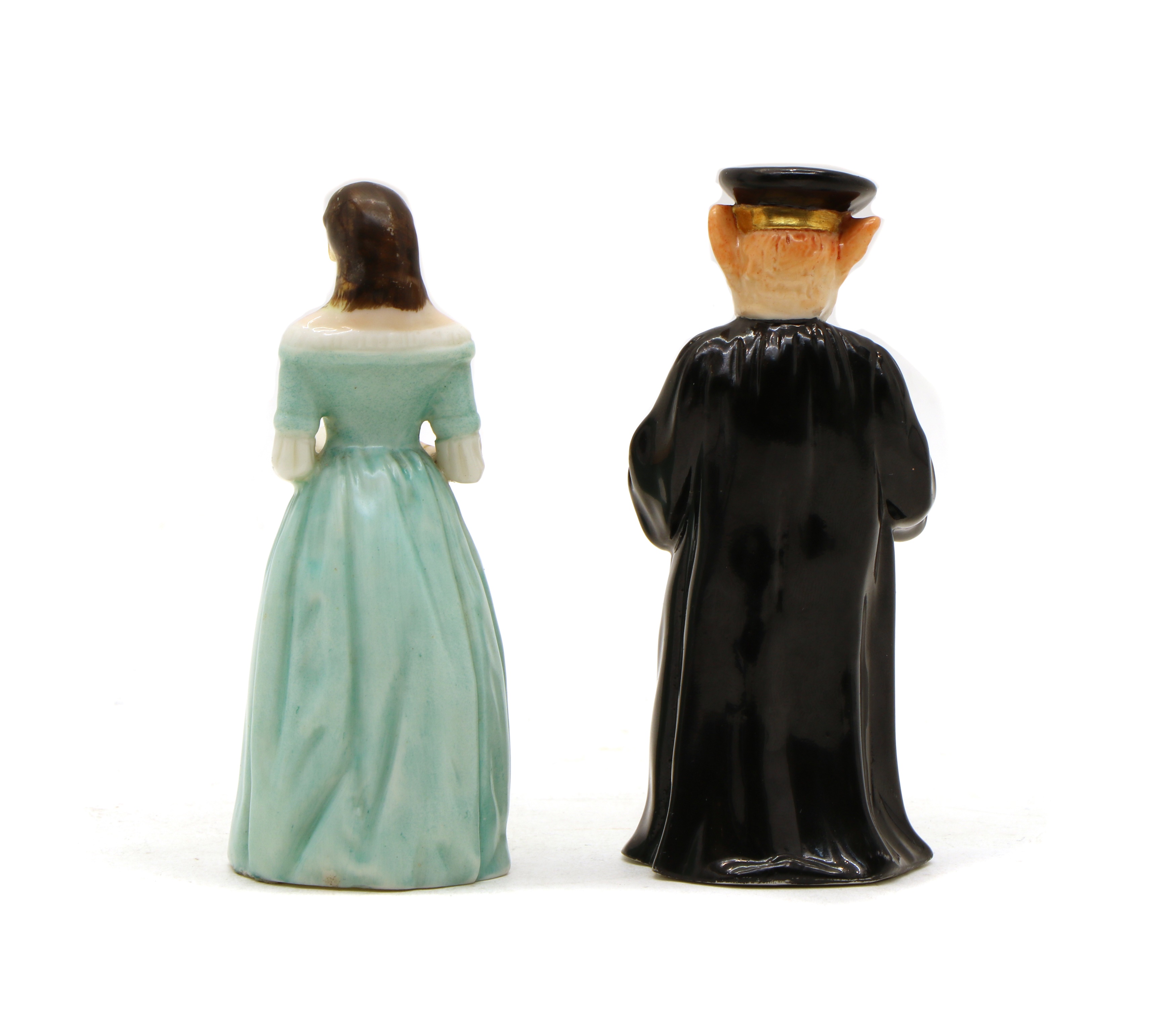 Lot 100 A Royal Worcester porcelain candle snuffer,