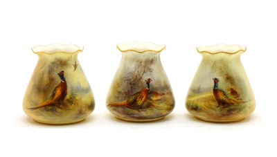 Lot 86 - A group of three Royal Worcester porcelain vases