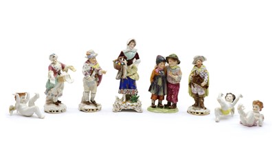 Lot 109 - A collection of Continental porcelain figures