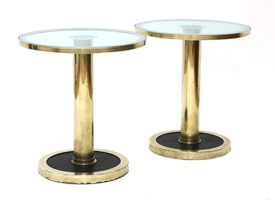 Lot 628 - A pair of brass ship's tables