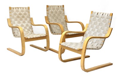 Lot 602 - Three 'Model 406' bentwood armchairs