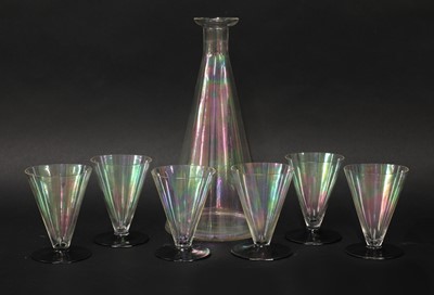 Lot 349 - An Art Deco lead glass liqueur set