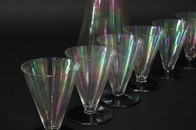 Lot 349 - An Art Deco lead glass liqueur set