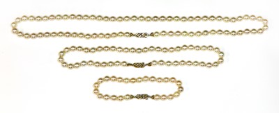 Lot 252 - Two single row uniform cultured pearl necklaces