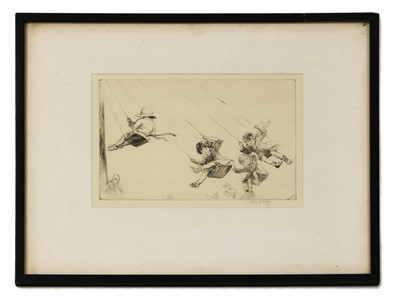Lot 85 - Eileen Soper, The Flying Swing, etching, signed