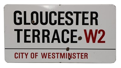Lot 454 - Gloucester Terrace, an enamelled City of Westminster street sign