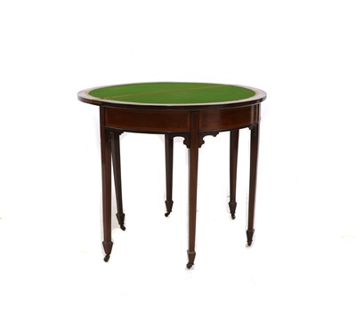 Lot 475 - An Edwardian mahogany and satinwood inlaid card table