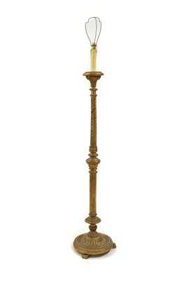 Lot 485 - A Gilt wood standard lamp