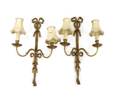 Lot 502 - A pair of twin branch wall lights
