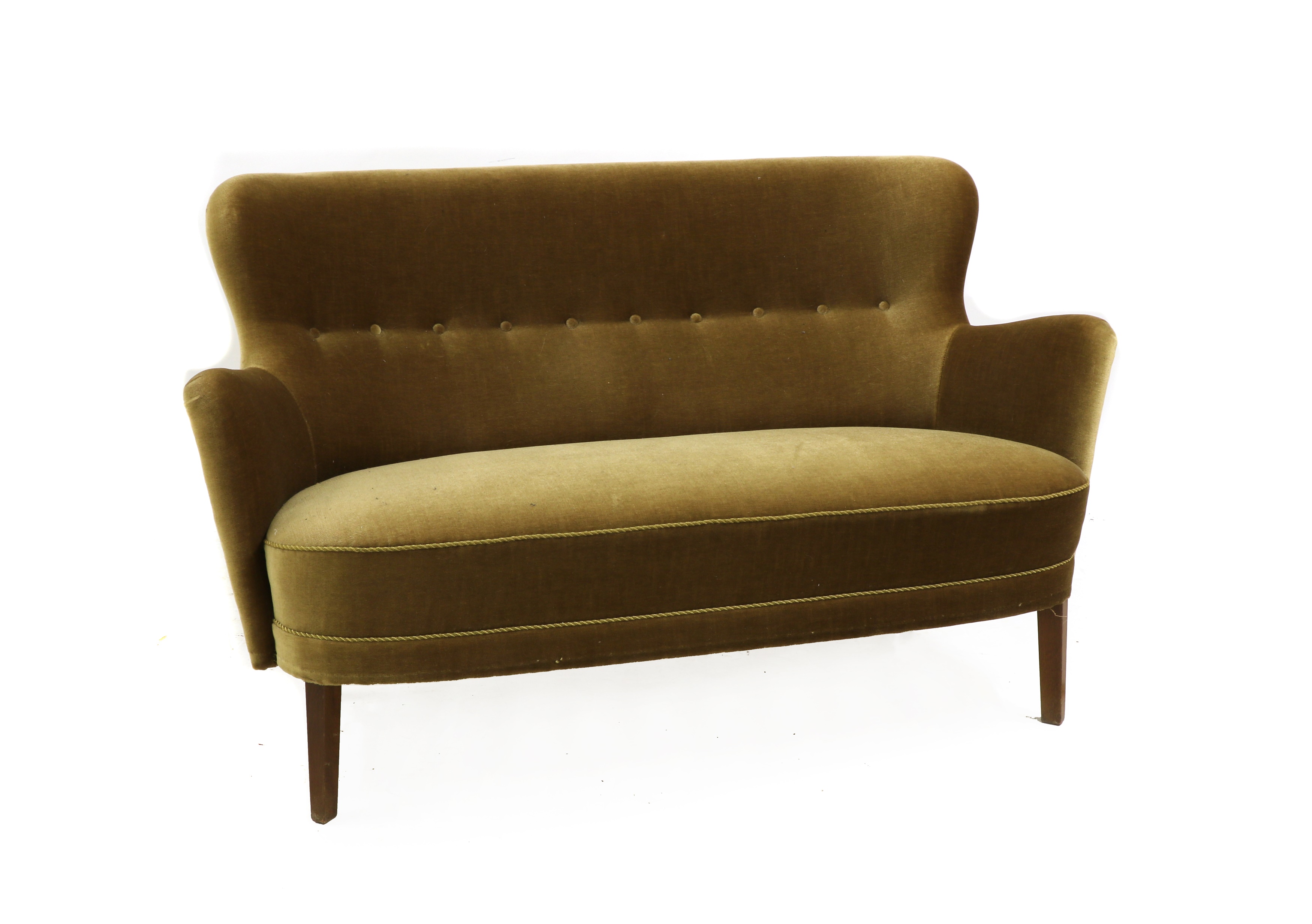 Lot 483 A Danish sage green settee,