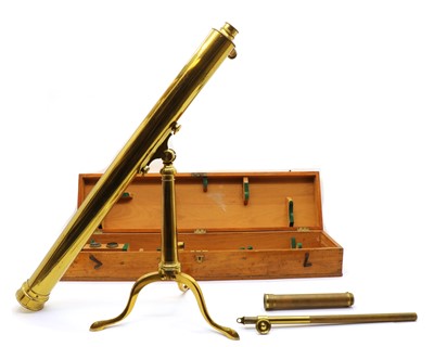 Lot 257 - A cased brass telescope