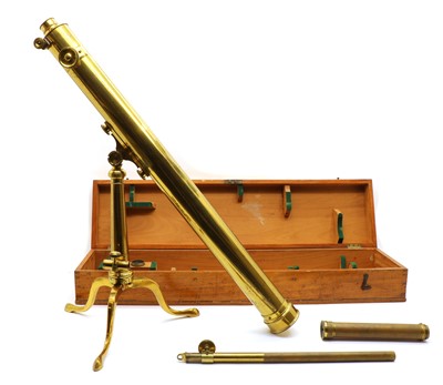 Lot 257 - A cased brass telescope