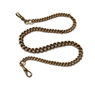 Lot 446 - A 9ct gold graduated curb link Albert chain