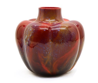 Lot 308 - A Royal Doulton Flambe Sung vase