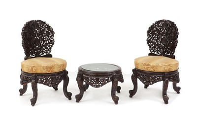 Lot 436 - A pair of Indian style occasional chairs