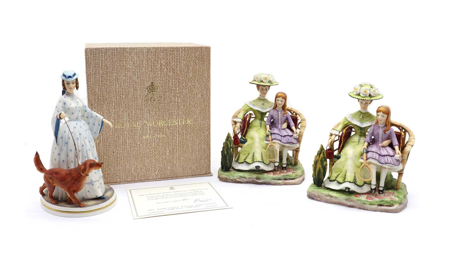 Lot 240 - A pair of Royal Worcester limited edition figure groups