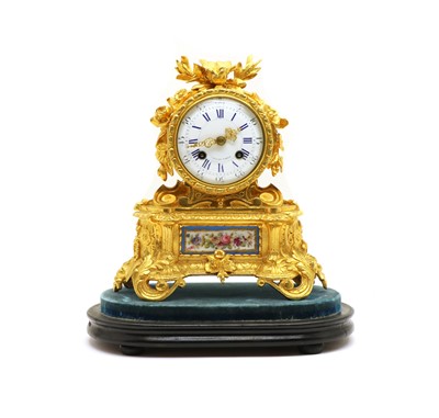 Lot 230 - A 19th Century French gilt bronze and porcelain mounted clock