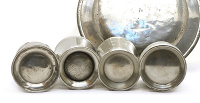 Lot 116 - A collection of pewter items