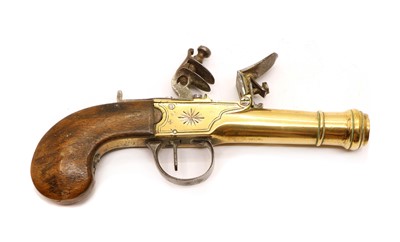 Lot 286 - A 19th century flintlock pocket pistol