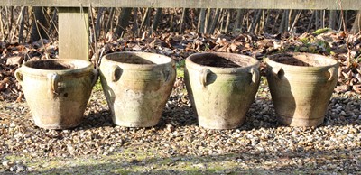 Lot 536 - A set of four small terracotta pots