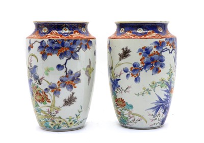 Lot 317 - A pair of Japanese porcelain vases