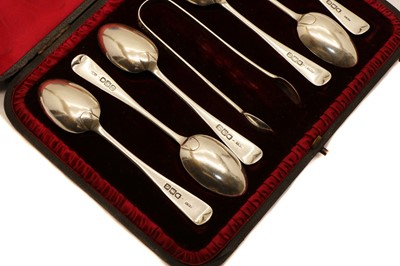 Lot 66 - A cased set of six silver spoons