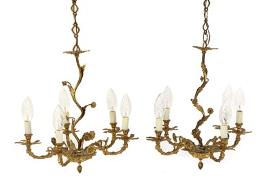 Lot 174 - A pair of gilt hanging electroliers