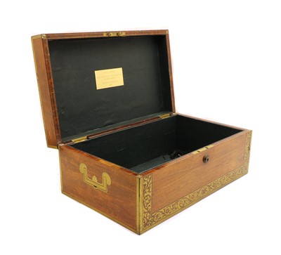 Lot 319 - A Regency rosewood and brass inlaid box