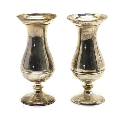 Lot 31 - A pair of Edwardian silver bud vases