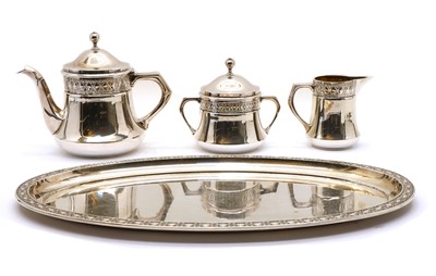 Lot 55 - An Orivit four-part silver-plate Art Noveau tea service