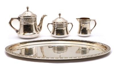 Lot 55 - An Orivit four-part silver-plate Art Noveau tea service