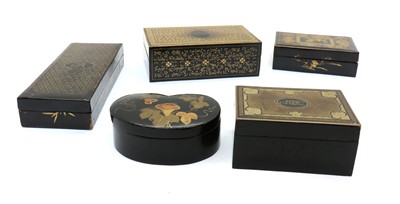 Lot 94A - A collection of Chinese export gilt lacquered boxes