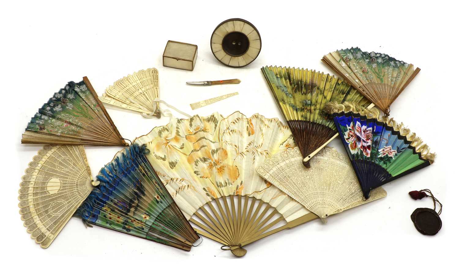 Lot 124 - A collection of fans,