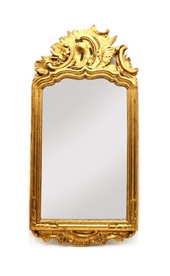 Lot 440 - A small Scandinavian gilt wall mirror