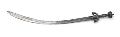 Lot 740 - A steel Pulwar sword